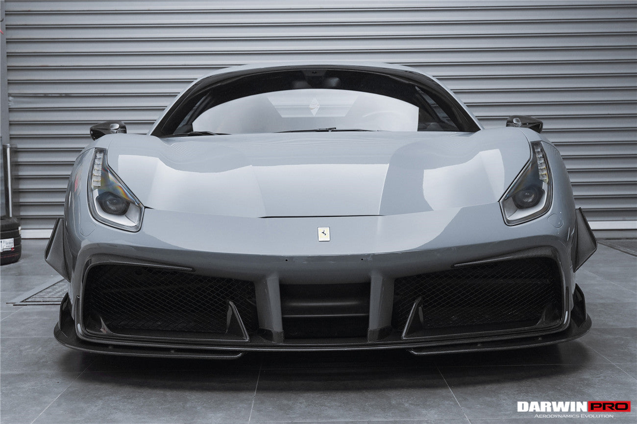DarwinPRO 2015-2020 Ferrari 488 GTB & Spider iMP-Performance Carbon Fiber Front Lip - DarwinPRO Aerodynamics
