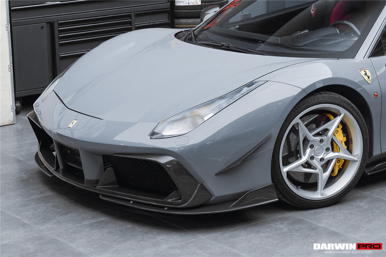 DarwinPRO 2015-2020 Ferrari 488 GTB & Spider iMP-Performance Carbon Fiber Front Lip - DarwinPRO Aerodynamics