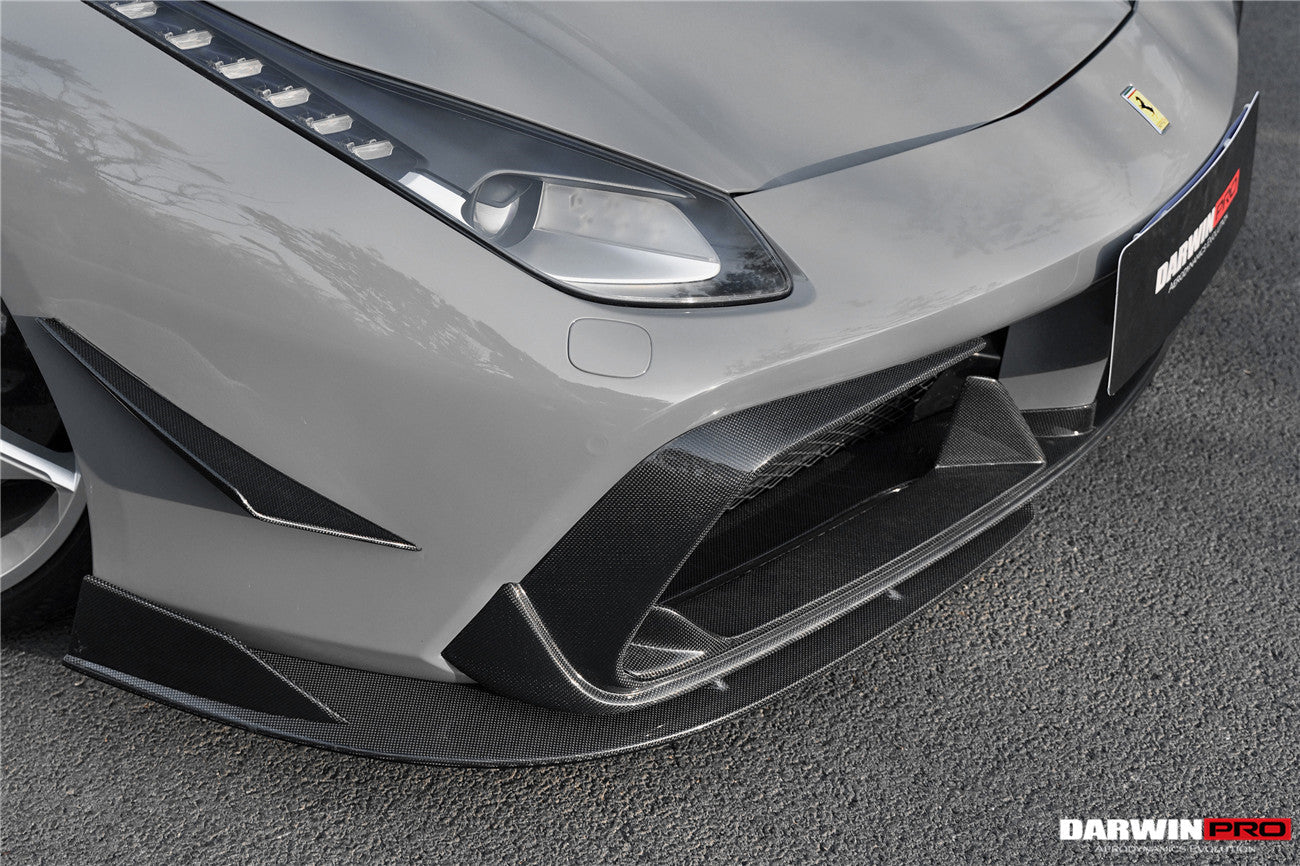 DarwinPRO 2015-2020 Ferrari 488 GTB & Spider iMP-Performance Carbon Fiber Front Lip - DarwinPRO Aerodynamics