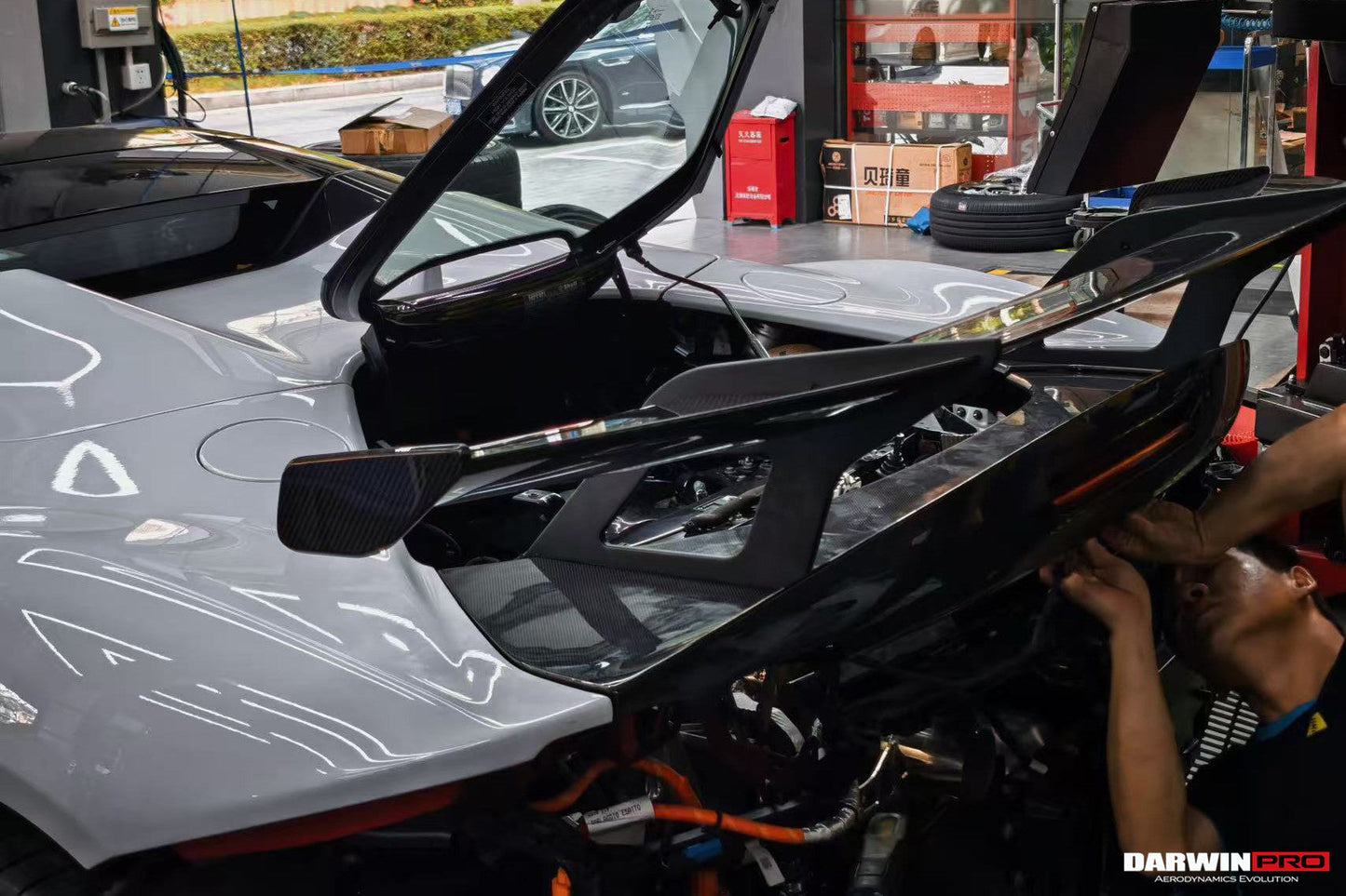 2020-UP Ferrari SF90XX-Style Autoclave Carbon Fiber Wing with Base (Fits SF90 Stradale)
