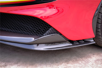 2020-UP Ferrari SF90 Stradale OE Style Autoclave Carbon Fiber Front Bumper Side Splitter