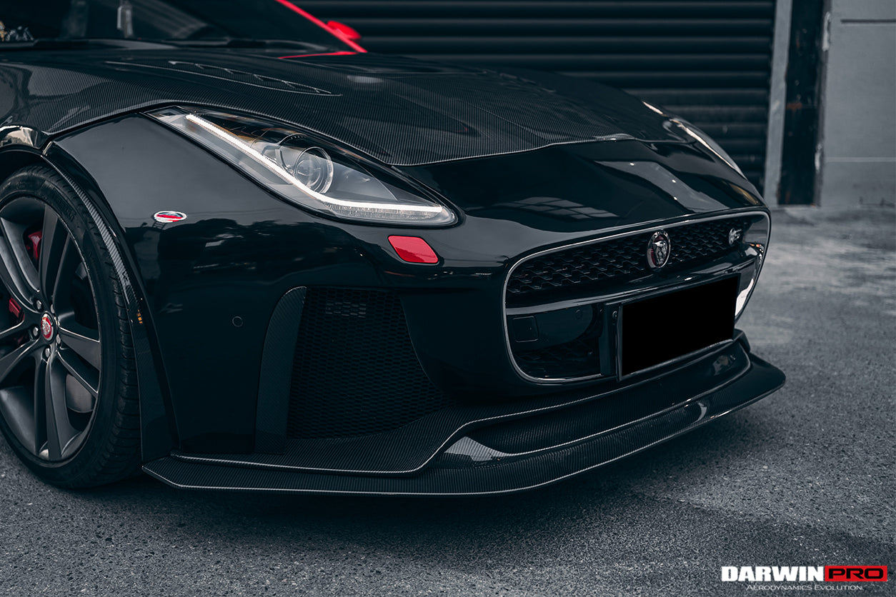 DarwinPRO 2013-2017 Jaguar F-Type Coupe & Convertible IMP Performance Partial Carbon Fiber Front Bumper with Lip - DarwinPRO Aerodynamics