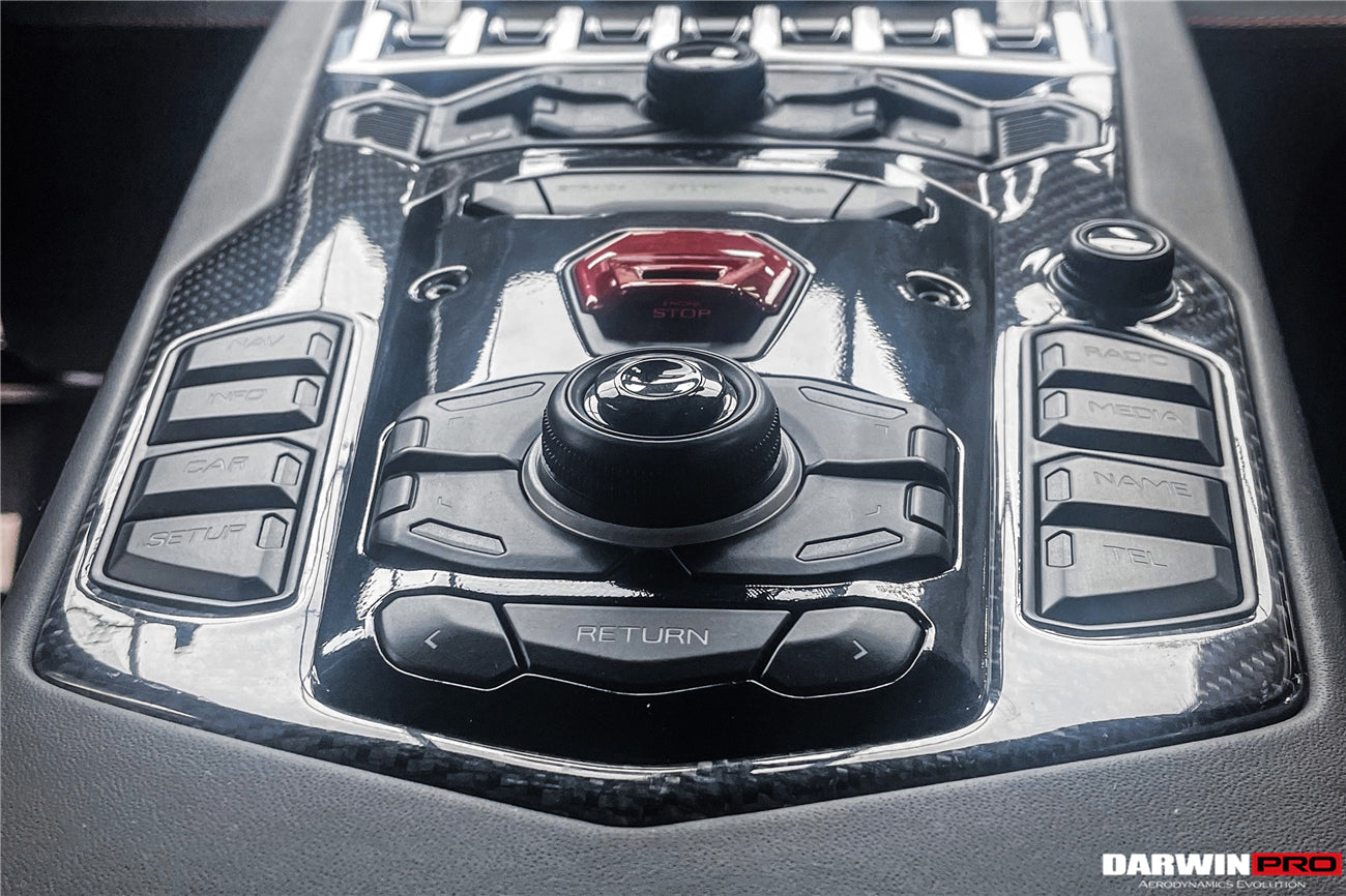 2011-2016  Lamborghini Aventador LP700 Coupe Roadster Dry Carbon Fiber Centre Console Surround Replacement - DarwinPRO Aerodynamics