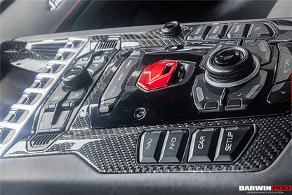 2011-2016  Lamborghini Aventador LP700 Coupe Roadster Dry Carbon Fiber Centre Console Surround Replacement - DarwinPRO Aerodynamics