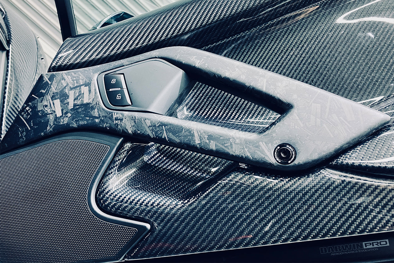2011-2016 Lamborghini Aventador LP700 Coupe Roadster Carbon Fiber Inner Door Handle - DarwinPRO Aerodynamics
