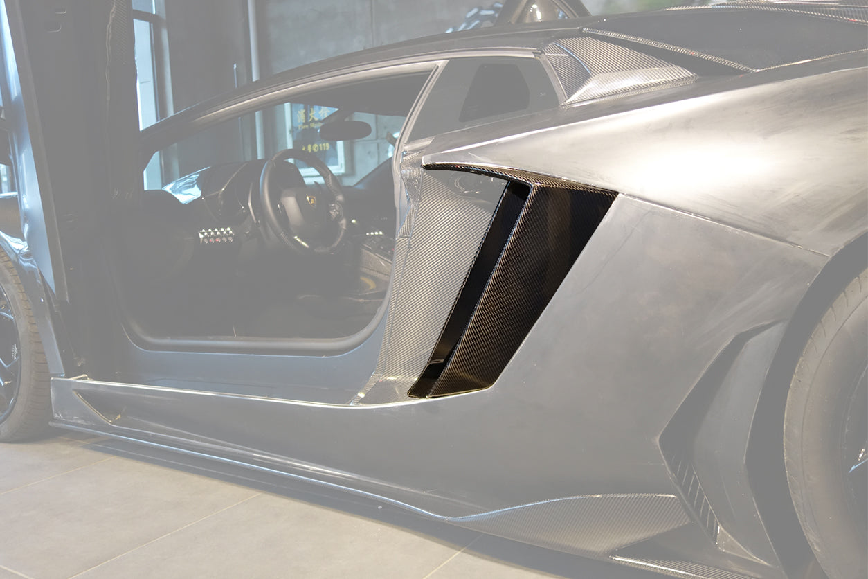 2011-2016  Lamborghini Aventador LP700 Coupe BKSS Style Carbon Fiber Quarter Panel Fender Side Vent Air Intake Cover Trim