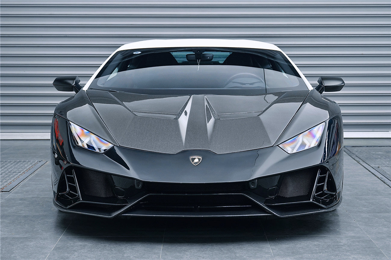 2015-2025 Lamborghini Huracan LP610 & LP580 & EVO & Tecnica EVO-4WD Style Partial Carbon Front Bumper