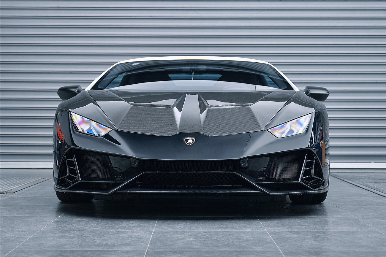 2015-2025 Lamborghini Huracan LP610 & LP580 & EVO & Tecnica EVO-4WD Style Partial Carbon Front Bumper