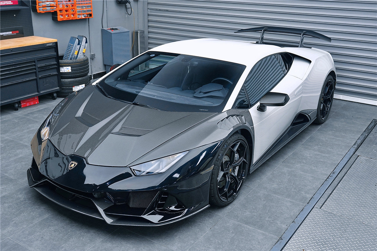 2015-2025 Lamborghini Huracan LP610 & LP580 & EVO & Tecnica EVO-4WD Style Partial Carbon Front Bumper