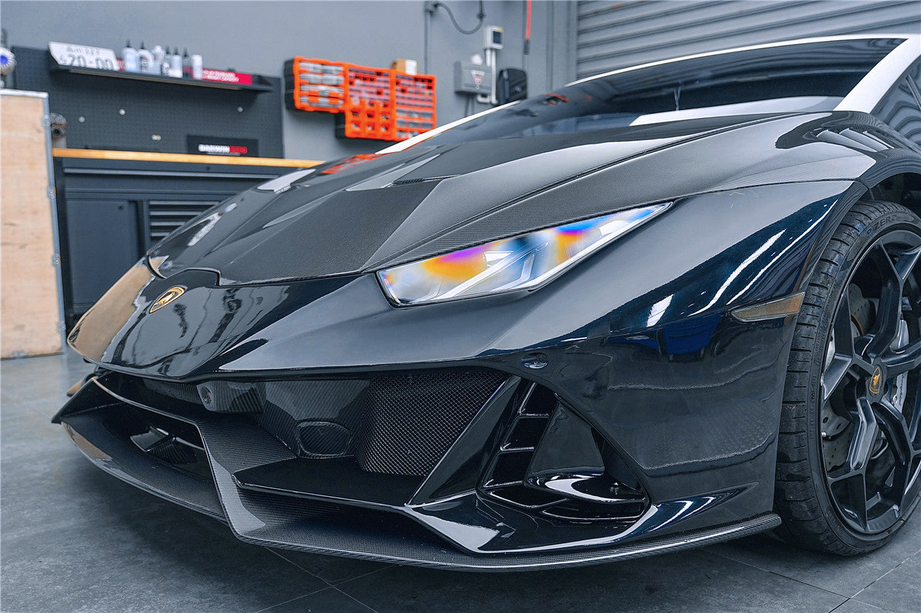 2015-2025 Lamborghini Huracan LP610 & LP580 & EVO & Tecnica EVO-4WD Style Partial Carbon Front Bumper