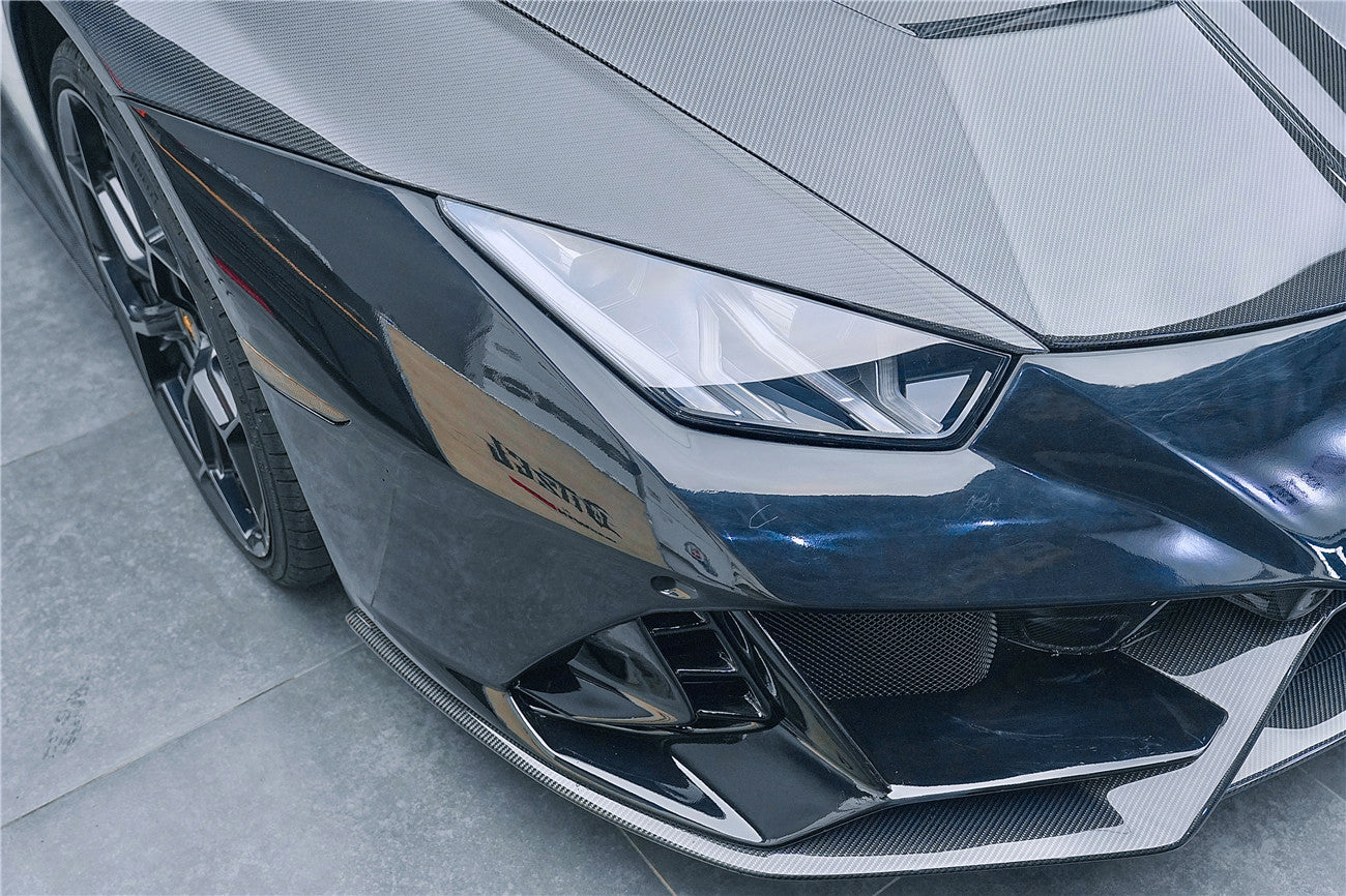 2015-2025 Lamborghini Huracan LP610 & LP580 & EVO & Tecnica EVO-4WD Style Partial Carbon Front Bumper