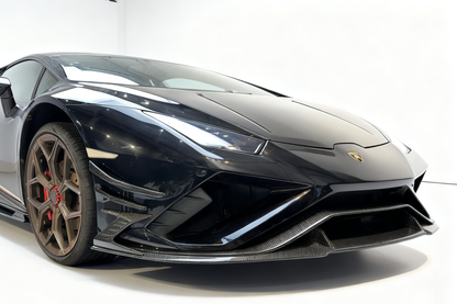DarwinPRO 2019-2025 Lamborghini Huracan EVO RWD AD Style Dry Carbon Front Bumper Canards
