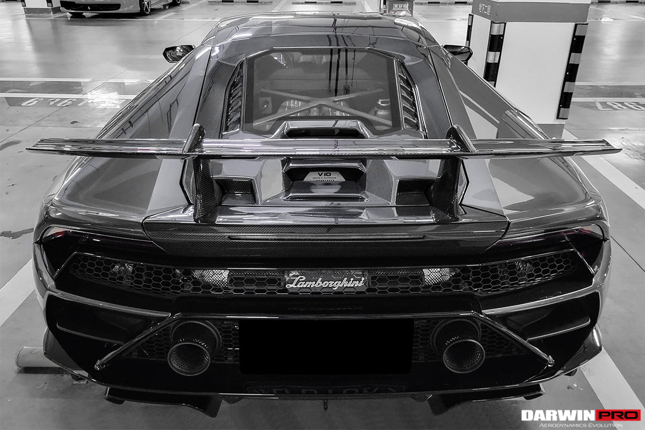 2015-2023 Lamborghini Huracan LP610 & LP580 & EVO Coupe Performante Style Carbon Fiber Spoiler Wing and Engine Hood - DarwinPRO Aerodynamics