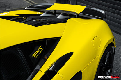 2015-2020 McLaren 540C 570S 570GT 600LT-Style Partial Carbon Fiber Rear Bumper with Diffuser  and Trunk Spoiler and Engine Trunk and Exhaust