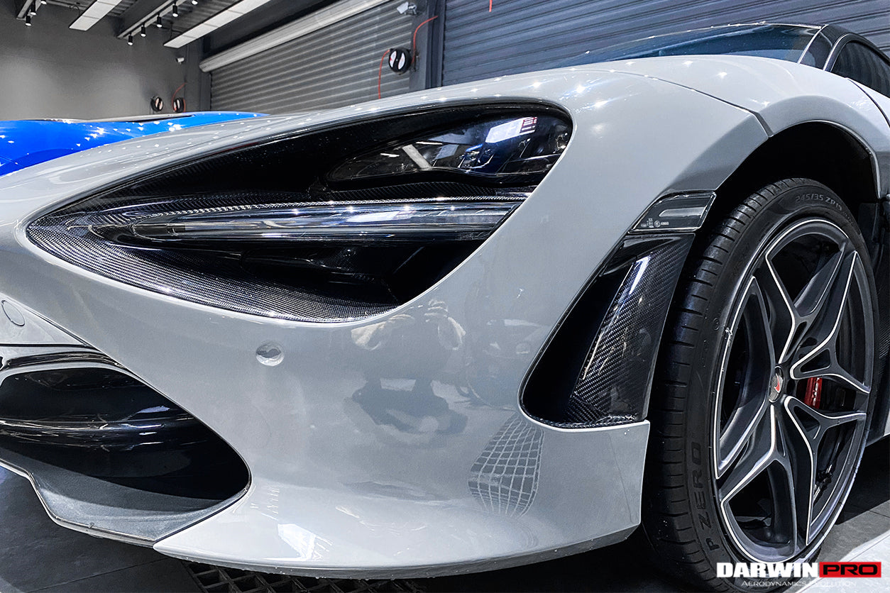 2017-2023 McLaren 720s Dry Carbon Fiber Headlight Inserts Tim Replacement - DarwinPRO Aerodynamics