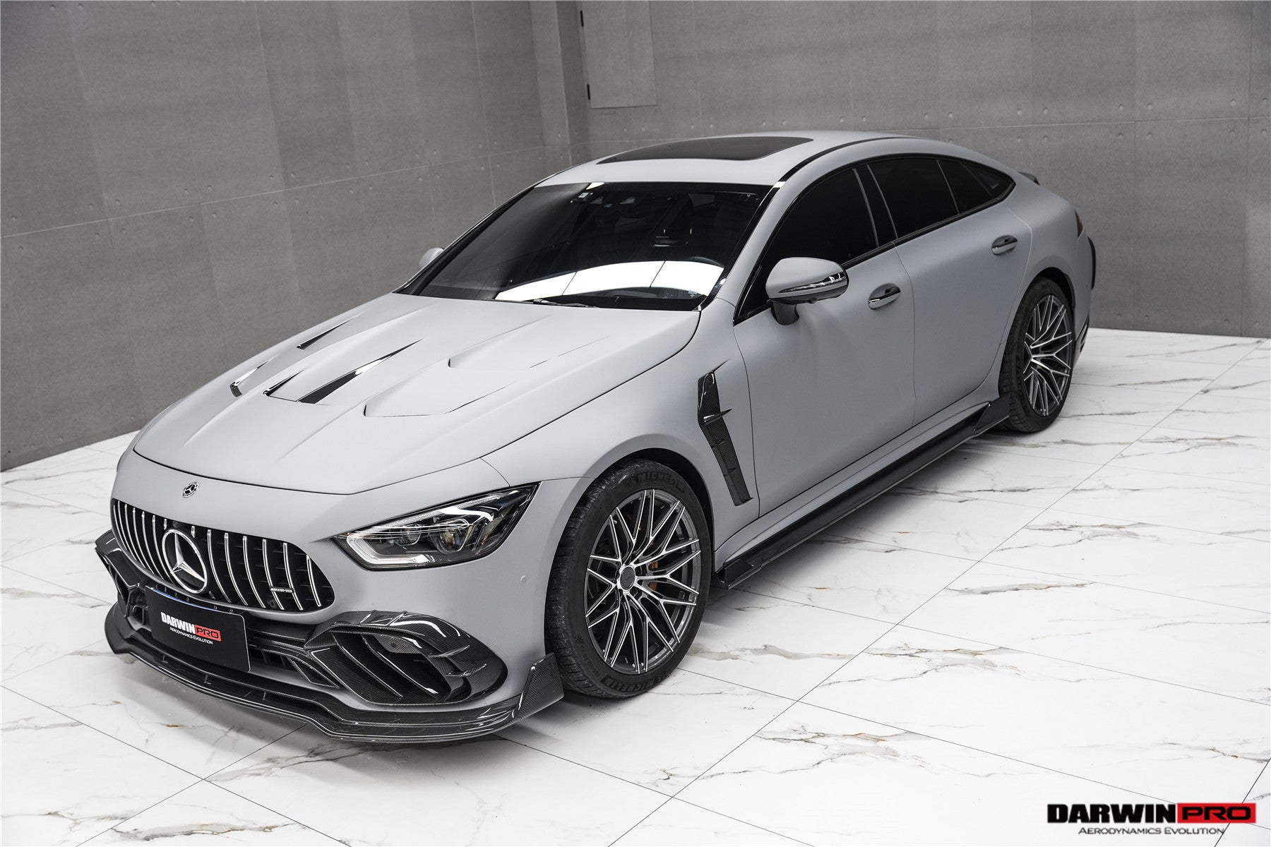 DarwinPRO 2019-2024 Mercedes Benz AMG GT50 GT53 GT43 4Door Coupe X290 IMP Performance Carbon Fiber Front Bumper Lip Splitter - DarwinPRO Aerodynamics