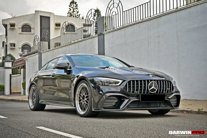 2019-2024 Mercedes Benz AMG GT63 S 4Door Coupe X290 Carbon Fiber Front Bumper Vents Canards