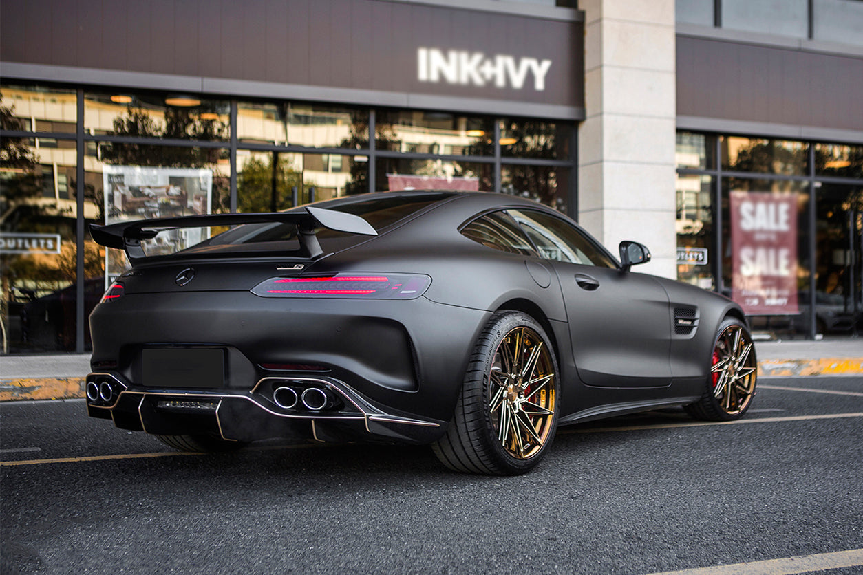 2017-2021 Mercedes Benz AMG GT GTS IMP Performance Partial Carbon Fiber Rear Bumper with Diffuser