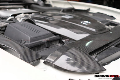 2015-2020 Mercedes Benz AMG GT GTS Autoclave Carbon Fiber Engine Cover Replacement - DarwinPRO Aerodynamics