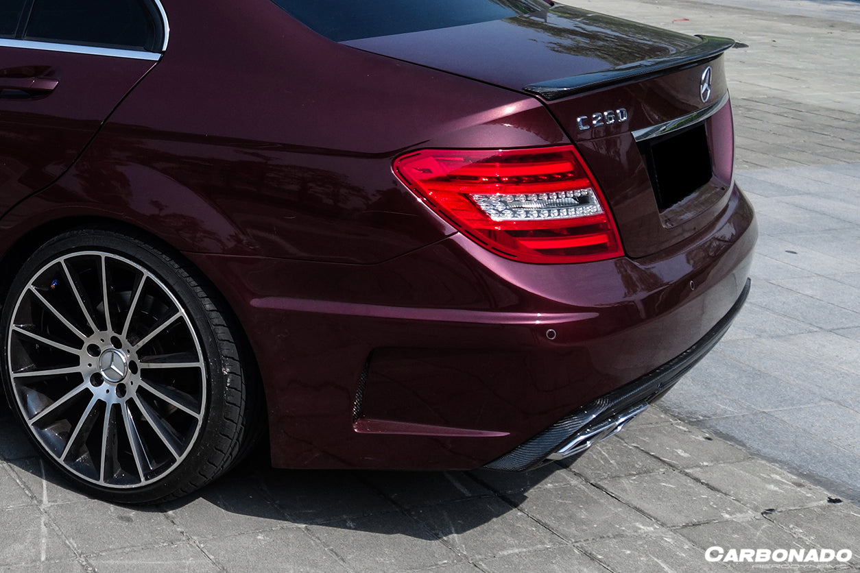 2008-2014 Mercedes Benz C Class W204 P Style Rear Bumper with Exhaust tips