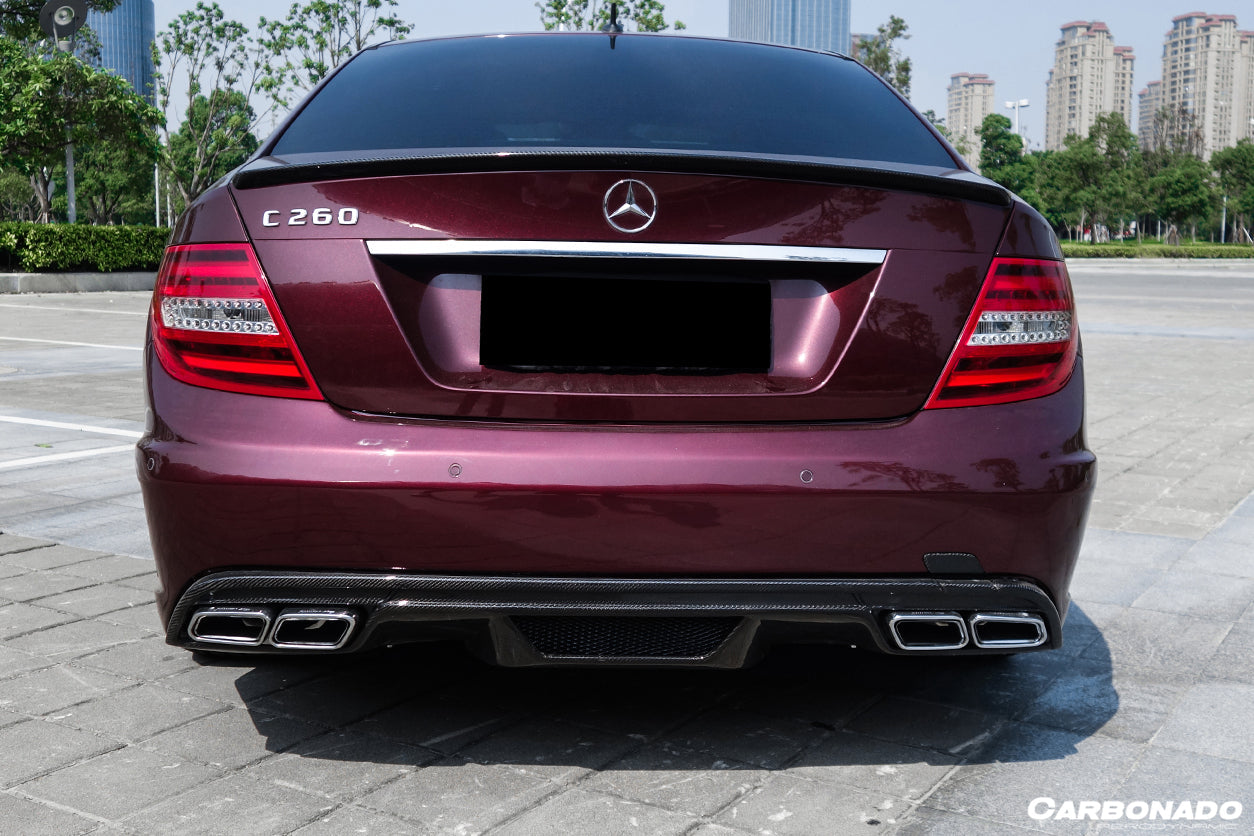 2008-2014 Mercedes Benz C Class W204 P Style Rear Bumper with Exhaust tips