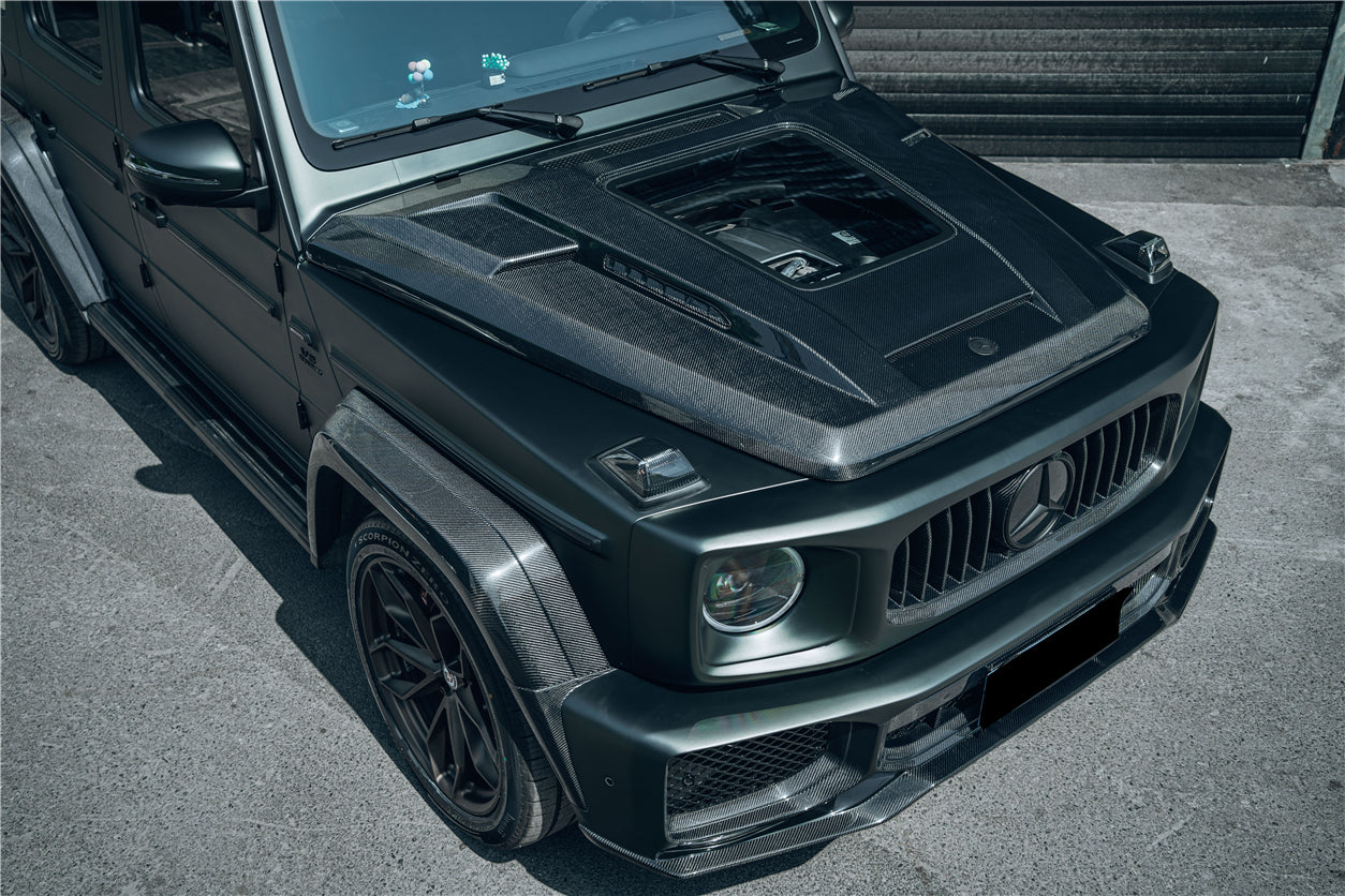 2019-2025 Mercedes Benz W464 W465 G-Class G Wagon G500 & G550 & G63AMG IMP Performance Partial Carbon Fiber Hood - DarwinPRO Aerodynamics