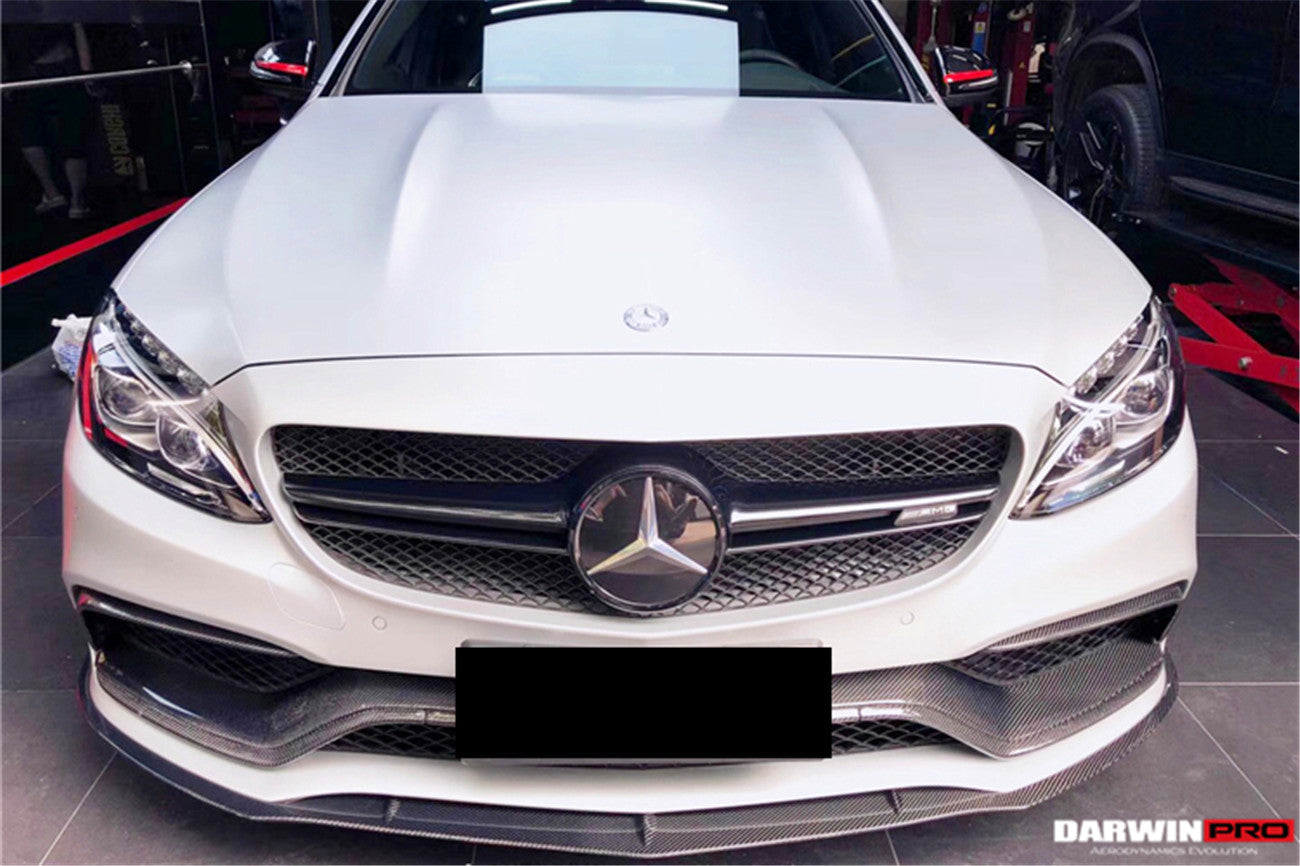 2015-2023 Mercedes Benz W205 C63 S AMG Carbon Fiber Front Bumper Trim Set (4pcs) - DarwinPRO Aerodynamics