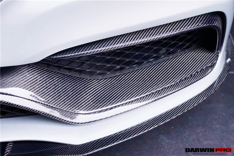 2015-2023 Mercedes Benz W205 C63 S AMG Carbon Fiber Front Bumper Trim Set (4pcs) - DarwinPRO Aerodynamics