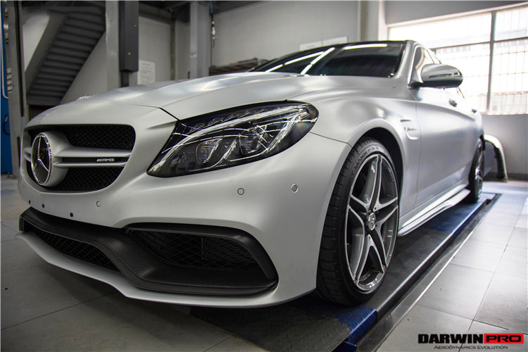 2015-2023 Mercedes Benz W205 C63 S AMG Carbon Fiber Front Bumper Trim Set (4pcs) - DarwinPRO Aerodynamics
