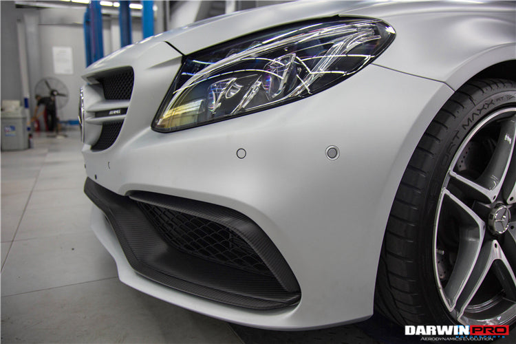 2015-2023 Mercedes Benz W205 C63 S AMG Carbon Fiber Front Bumper Trim Set (4pcs) - DarwinPRO Aerodynamics