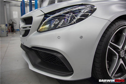 2015-2023 Mercedes Benz W205 C63 S AMG Carbon Fiber Front Bumper Trim Set (4pcs) - DarwinPRO Aerodynamics
