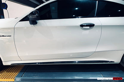 2015-2021 Mercedes Benz W205 C63 & S AMG Coupe Carbon Fiber Side Skirts Extension