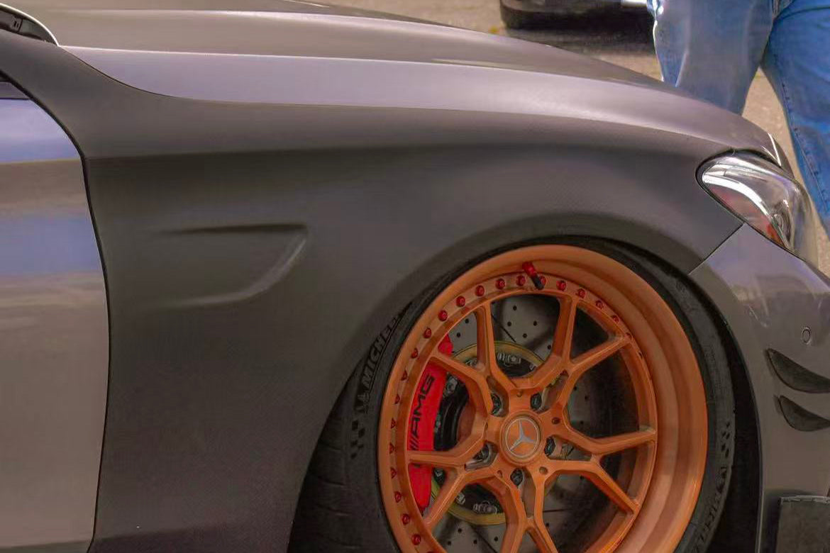 2015-2021 Mercedes Benz W205 C63 S AMG Sedan Carbon Fiber Fender - DarwinPRO Aerodynamics