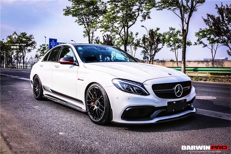 2015-2021 Mercedes Benz W205 C63 S AMG Sedan BKSS Style Carbon Fiber Front Lip - DarwinPRO Aerodynamics