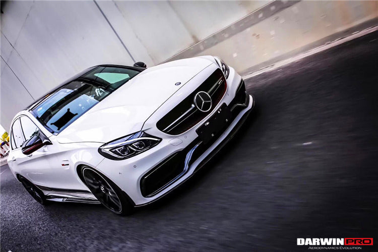 2015-2021 Mercedes Benz W205 C63 S AMG Sedan BKSS Style Carbon Fiber Front Lip - DarwinPRO Aerodynamics