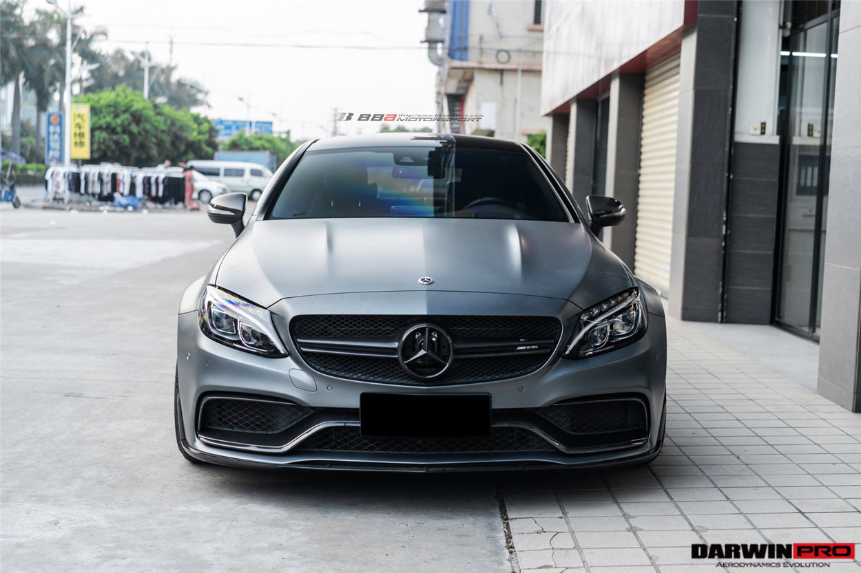 2015-2021 Mercedes Benz W205 C63 S AMG Sedan BKSS Style Carbon Fiber Front Lip - DarwinPRO Aerodynamics