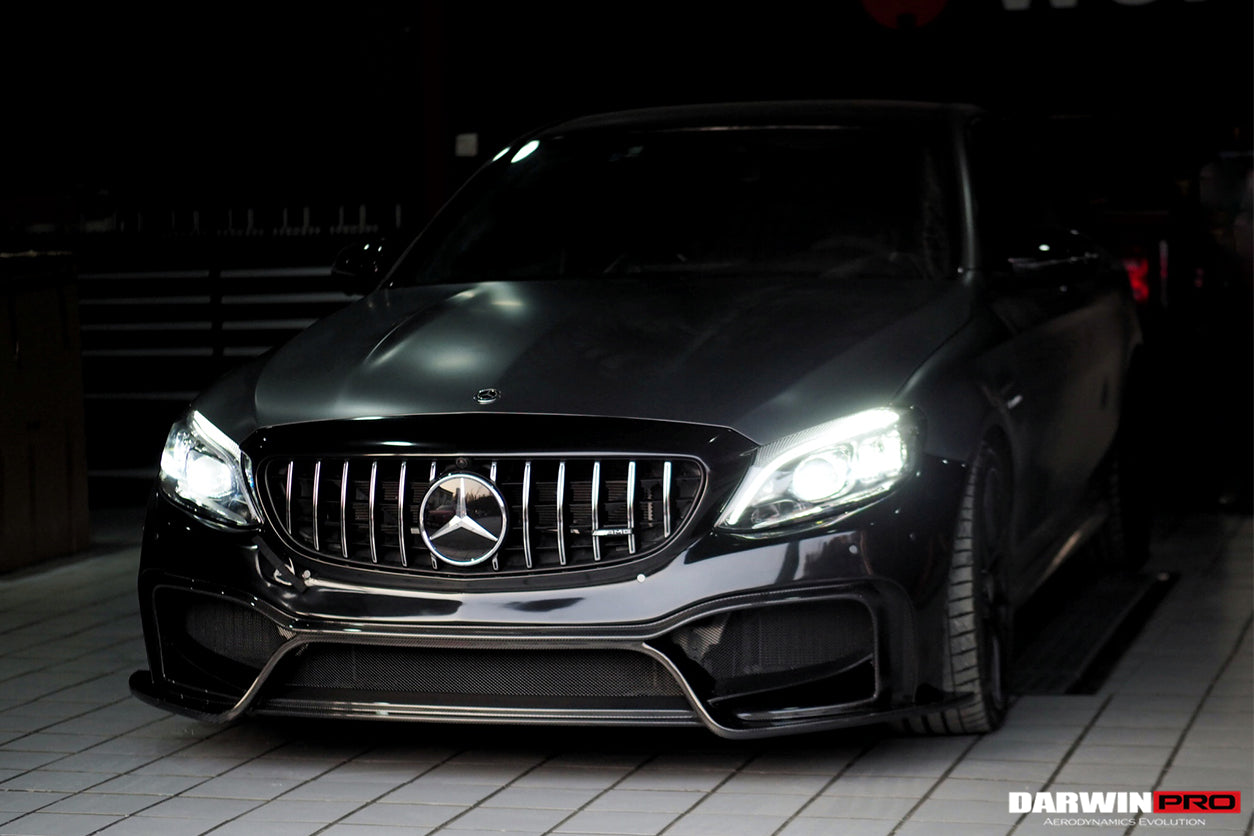 2015-2021 Mercedes Benz W205 C63 S AMG Sedan IMP Performance Partial Carbon Fiber front bumper - DarwinPRO Aerodynamics