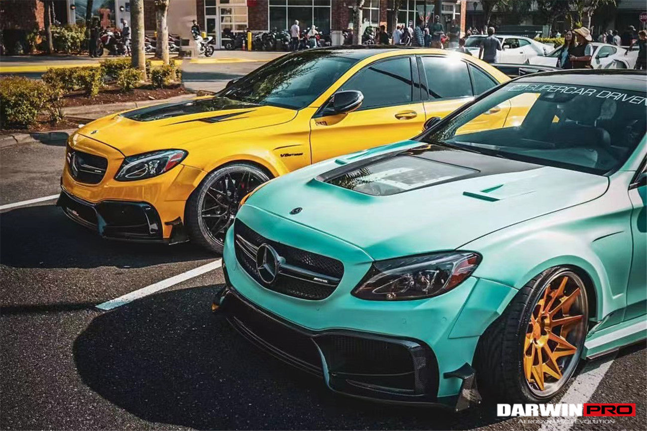 2015-2021 Mercedes Benz W205 C63 S AMG Sedan IMP Performance Partial Carbon Fiber front bumper - DarwinPRO Aerodynamics