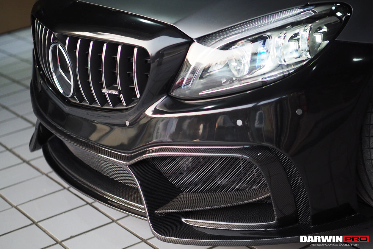 2015-2021 Mercedes Benz W205 C63 S AMG Sedan IMP Performance Partial Carbon Fiber front bumper - DarwinPRO Aerodynamics