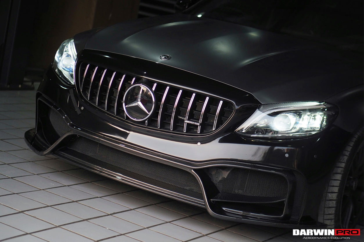 2015-2021 Mercedes Benz W205 C63 S AMG Sedan IMP Performance Partial Carbon Fiber front bumper - DarwinPRO Aerodynamics