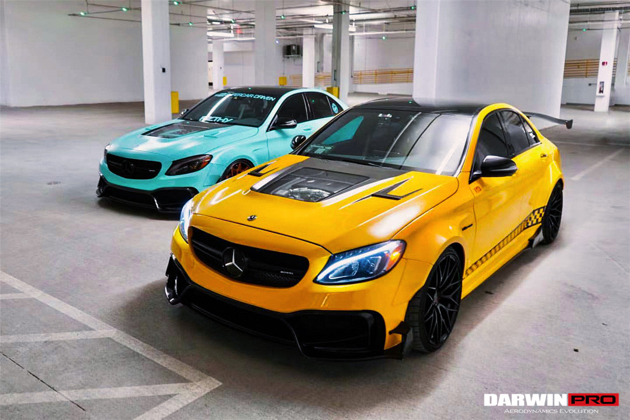 2015-2021 Mercedes Benz W205 C63 S AMG Sedan IMP Performance Partial Carbon Fiber front bumper - DarwinPRO Aerodynamics