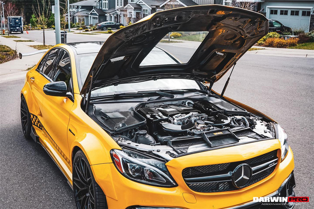 DarwinPRO 2015-2021 Mercedes Benz W205 C63 & S AMG IMP Performance Partial Carbon Fiber Hood - DarwinPRO Aerodynamics