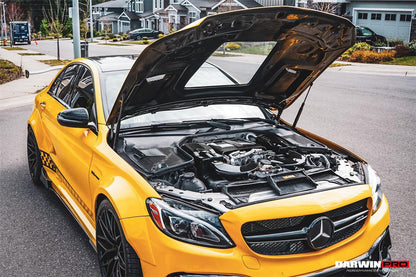 DarwinPRO 2015-2021 Mercedes Benz W205 C63 & S AMG IMP Performance Partial Carbon Fiber Hood - DarwinPRO Aerodynamics