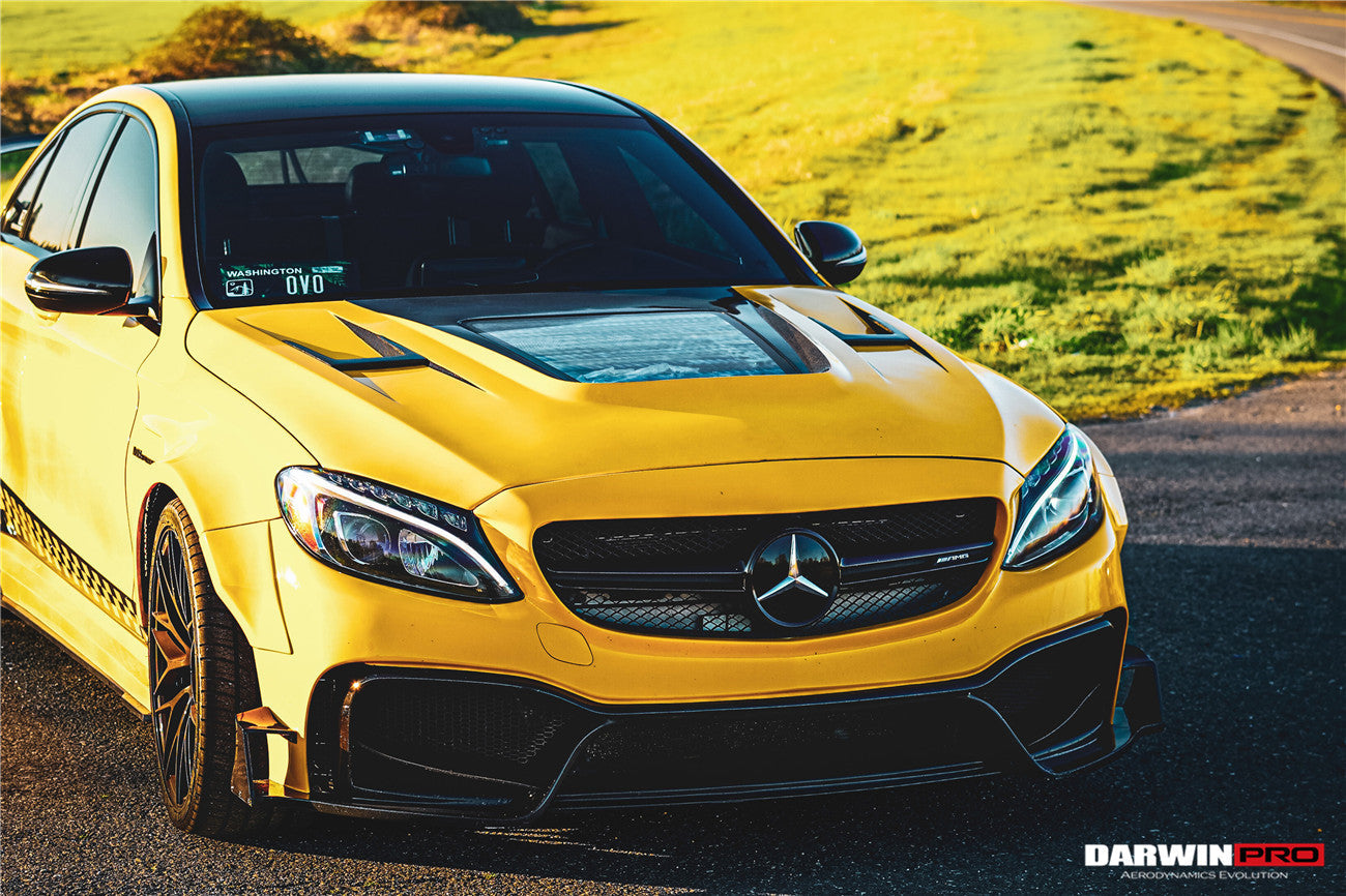 DarwinPRO 2015-2021 Mercedes Benz W205 C63 & S AMG IMP Performance Partial Carbon Fiber Hood - DarwinPRO Aerodynamics