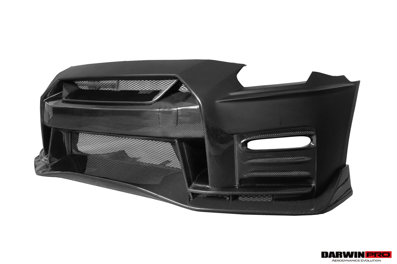 DarwinPRO 2008-2016 Nissan GTR R35 CBA DBA Ver17 NSM Style Partial Carbon Fiber Front Bumper - DarwinPRO Aerodynamics