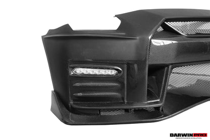 DarwinPRO 2008-2016 Nissan GTR R35 CBA DBA Ver17 NSM Style Partial Carbon Fiber Front Bumper - DarwinPRO Aerodynamics