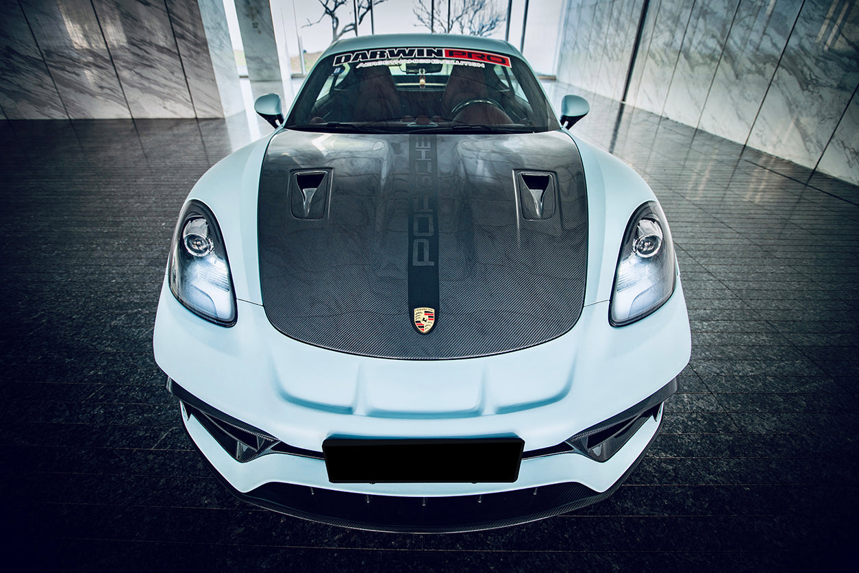 DarwinPRO 2012-2025 Porsche 718 & 981 Cayman & Boxster GT2RS Style Carbon Fiber Hood