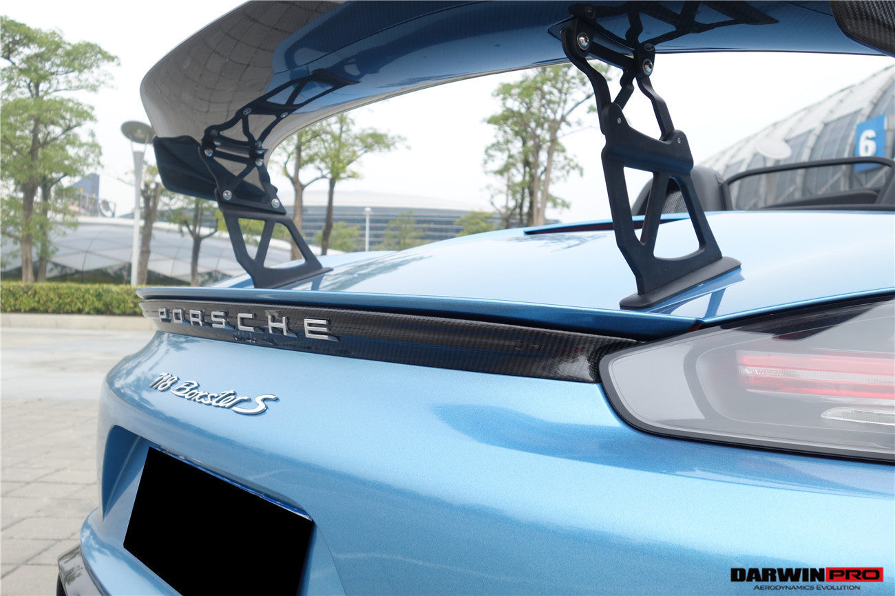 DarwinPRO 2016-2025 Porsche 718 Cayman & Boxster BKSS Style Carbon Fiber Rear Trim - DarwinPRO Aerodynamics