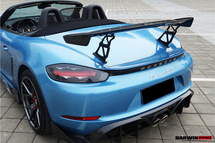 DarwinPRO 2016-2025 Porsche 718 Cayman & Boxster BKSS Style Carbon Fiber Rear Trim - DarwinPRO Aerodynamics
