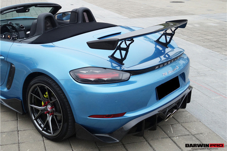 DarwinPRO 2016-2025 Porsche 718 Cayman & Boxster BKSS Style Carbon Fiber Rear Trim - DarwinPRO Aerodynamics